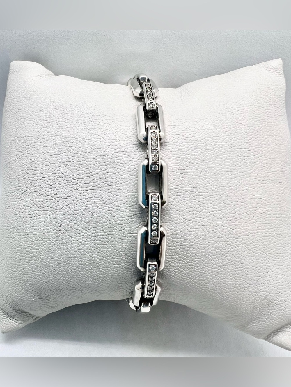 David Yurman Stax Link Bracelet with Pavé Diamonds - Picture 10 of 14